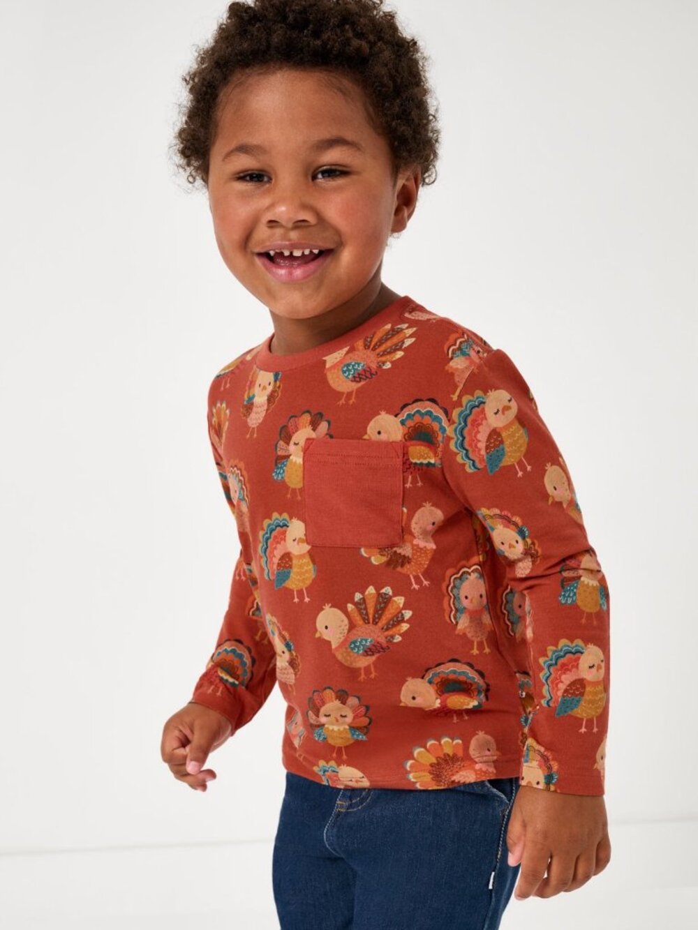 NWT Little Sleepies Grateful Gobbles Long Sleeve Relaxed Pocket Tee - Size: 6